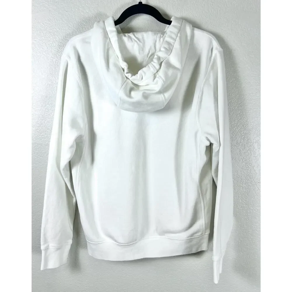 Nike Fleece Pullover Hoodie Distressed Streetwear VNeck Men's Womens White Small